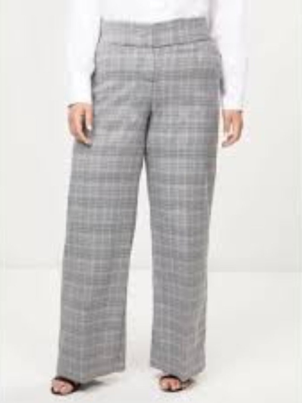 Lane Bryant The Allie Black Multicolor Glen Plaid Classic Stretch Trouser Pants
